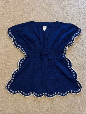 Girls Gymboree Navy Waist-Synched Bathing Suit Coverup Size 6